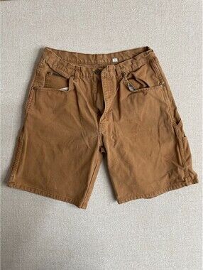 Big Smith Men’s Carpenter Work Shorts Brown Duck Canvas Utility Pockets